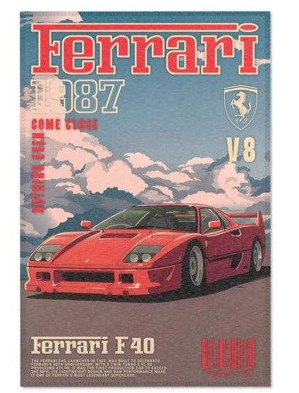 NitroCorsa Retro Ferrari F40 Dekor Halı