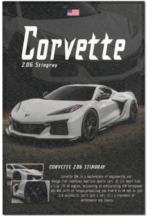 NitroCorsa Corvette Z06 Dekor Halı